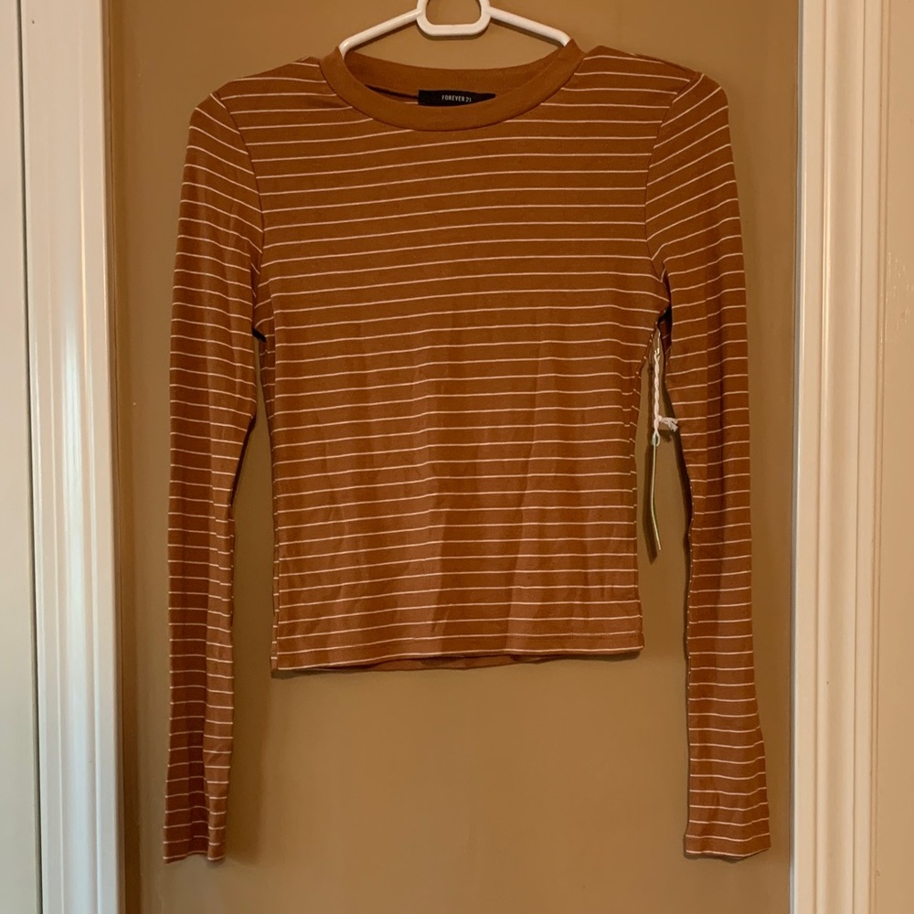 Forever 21 NWT Rust Striped Long Sleeve Tee